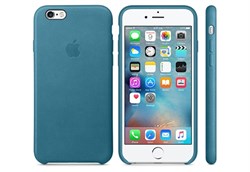 Оригинальный кожаный чехол-накладка Apple для iPhone 6/6s цвет «Океанская синева» (MM4G2ZM/A) - фото 19723