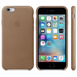 Оригинальный кожаный чехол-накладка apple для iPhone 6/6S Plus, цвет «коричневый» (MKX92ZM/A) - фото 19726