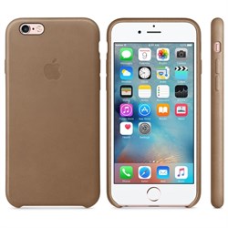 Оригинальный кожаный чехол-накладка apple для iPhone 6/6S Plus, цвет «коричневый» (MKX92ZM/A) - фото 19727