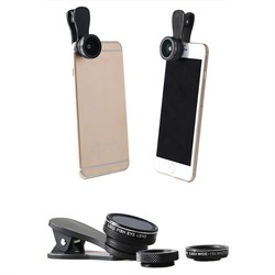 Объектив-линза Lieqi набор 3 в 1 Цвет: Чёрный (LQ-028) - фото 20246