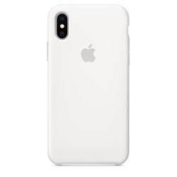 Оригинальный силиконовый чехол-накладка Apple для iPhone X, цвет белый  (MQT22ZM/A) - фото 22901