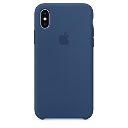 Оригинальный силиконовый чехол-накладка Apple для iPhone X, цвет "Тёмный кобальт"  (MQT42ZM/A) - фото 22907
