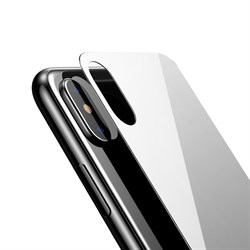 Заднее защитное закаленное стекло для Apple iPhone X, цвет "белый" - фото 23350