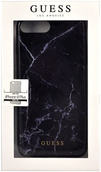 Чехол-накладка Guess для iPhone 7+/8+ Marble Collection Hard TPU, дизайн "черный мрамор" (GUHCI8LHYMABK) - фото 23602