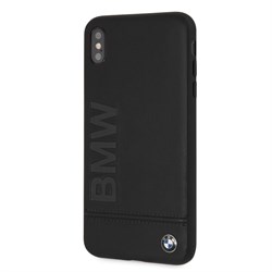 Чехол-Накладка BMW iPhone XS Max Signature Logo imprint Hard Leather "Black" (BMHCI65LLSB) - фото 24828