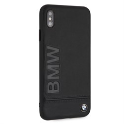 Чехол-Накладка BMW iPhone XS Max Signature Logo imprint Hard Leather "Black" (BMHCI65LLSB) - фото 24832