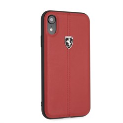 Чехол-Накладка Ferrari iPhone XR Heritage W Hard Leather, "Red" (FEHDEHCI61RE) - фото 24862