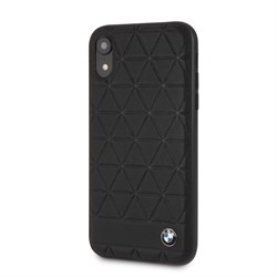 Чехол-Накладка BMW iPhone XR Signature Embossed hexagon Hard Leather, "Black" (BMHCI61HEXBK) - фото 25001