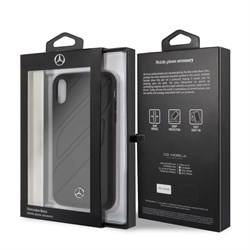 Чехол-Накладка Mercedes iPhone XR New Organic I Hard Leather "Black" (MEHCI61THLBK) - фото 25054