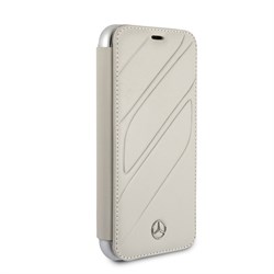 Чехол-Книжка Mercedes iPhone X/XS New Organic I Booktype Leather, "Crystal grey" (MEFLBKPXTHLGR) - фото 25112
