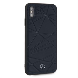 Чехол-Накладка Mercedes iPhone XS Max Twister Hard Leather, "Blue" (MEPERHCI65QGLNA) - фото 25258