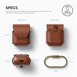 Чехол Elago для AirPods Genuine leather case (Коричневый) (EAPLE-BR) - фото 25515