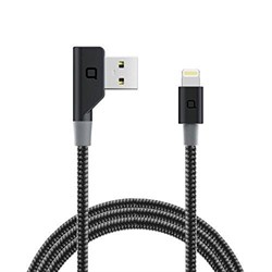 Кабель Nonda ZUS Lightning to USB Carbon Fiber Edition 120 см, Разъём USB под 90˚ (LC44BKRN) - фото 25734