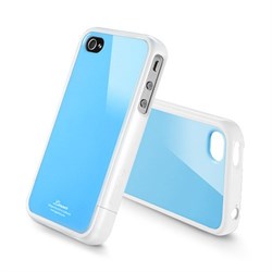 Пластиковый чехол SGP Linear Color Series Case Blue/White для iPhone 4/4s