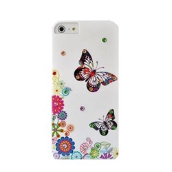 Пластиковый чехол со стразами Butterflys White для iPhone 5