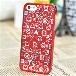 Пластиковый дизайн чехол-накладка Marc Jacobs Collage Red для iPhone 5