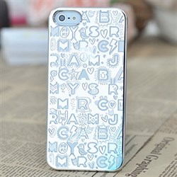 Пластиковый дизайн чехол-накладка Marc Jacobs Collage Silver для iPhone 5