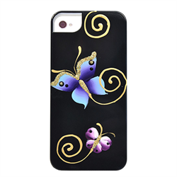 Чехол-накладка для iPhone SE/5/5S iCover Butterfly Black - фото 6103