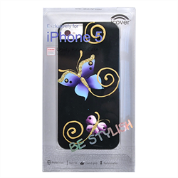 Чехол-накладка для iPhone SE/5/5S iCover Butterfly Black - фото 6104