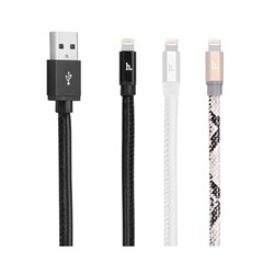 Кабель для iPhone/iPad HOCO Leather Lightning Charging Cable, кожаный 100см - фото 7171