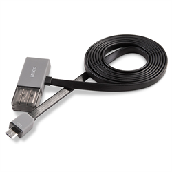 Кабель HOCO Lightning + MicroUSB Share Line с доп. выходом USB,120cм - фото 7306
