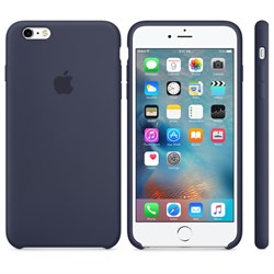 Оригинальный силиконовый чехол-накладка Apple для iPhone 6/6s Plus цвет «тёмно-синий» (MKXL2ZM/A) - фото 7759