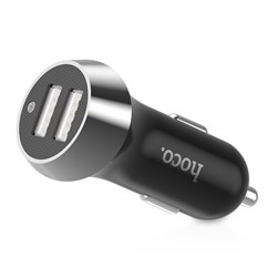 Адаптер питания автомобильный Hoco UC202 2.4А 2USB  - фото 7955