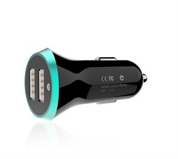 Адаптер питания автомобильный Hoco UC202 2.4А 2USB  - фото 7961