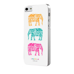 Чехол-накладка India для iPhone SE/5/5S Hard Elephants White - фото 9376