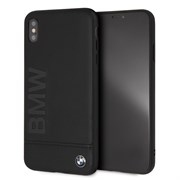 Чехол-Накладка BMW iPhone XS Max Signature Logo imprint Hard Leather "Black" (BMHCI65LLSB)