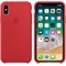 Оригинальный силиконовый чехол-накладка Apple для iPhone X, цвет красный  (MQT52ZM/A) - фото 22926