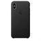 Оригинальный кожаный чехол-накладка Apple для iPhone X, цвет черный  (MQTD2ZM/A) - фото 22949