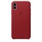 Оригинальный кожаный чехол-накладка Apple для iPhone X, цвет красный  (MQTE2ZM/A) - фото 22955