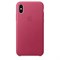 Оригинальный кожаный чехол-накладка Apple для iPhone X, цвет «Розовая фуксия»  (MQTJ2ZM/A) - фото 22979