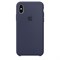 Оригинальный силиконовый чехол-накладка Apple для iPhone X, цвет тёмно-синий  (MQT32ZM/A) - фото 22992